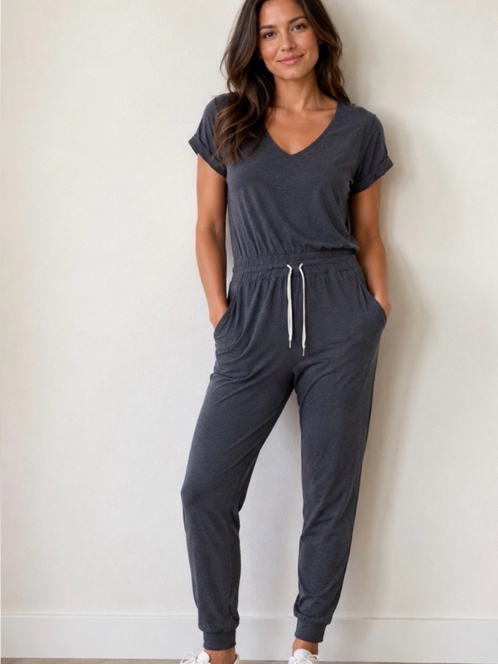 Vuori blue all day jumpsuit short sleeve azure heather Size XSmall Blue